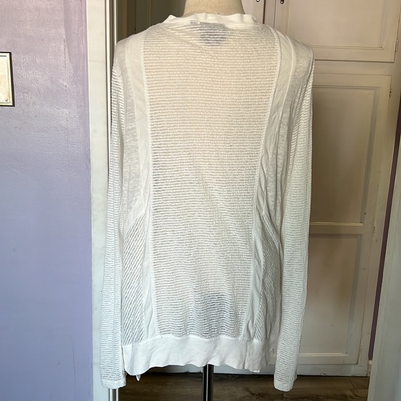 Anthropologie Vanessa Virginia long white sweater through open cardigan - Picture 5 of 13